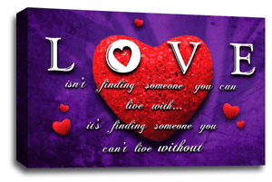 Purple Grey and Red Logo - LOVE QUOTE Canvas Wall Art Picture Grey Red Purple Black Home