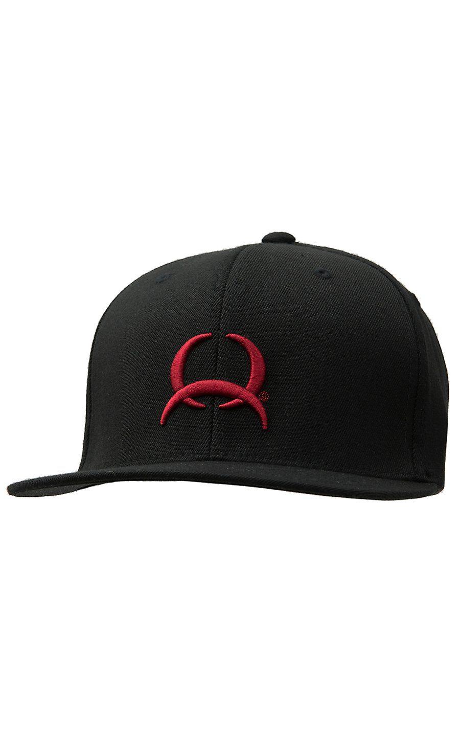 Red and Black Cowboy Logo - Cinch Black with Red Tech Logo Flex Fit Cap | Cowboy Hats & Caps ...