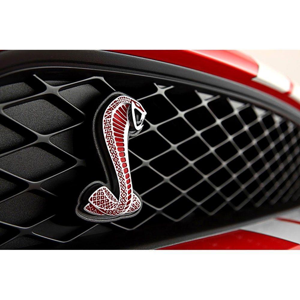 Red Shelby Logo - Ford 7R3Z-8A224-AA Mustang Grille Emblem Shelby Cobra Red GT500 07-14