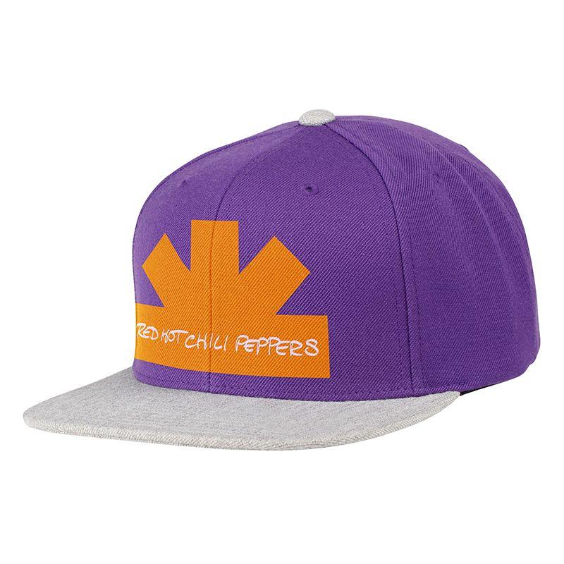 Purple Grey and Red Logo - Varsity Purple/Orange/Grey Snapback Hat - Red Hot Chili Peppers