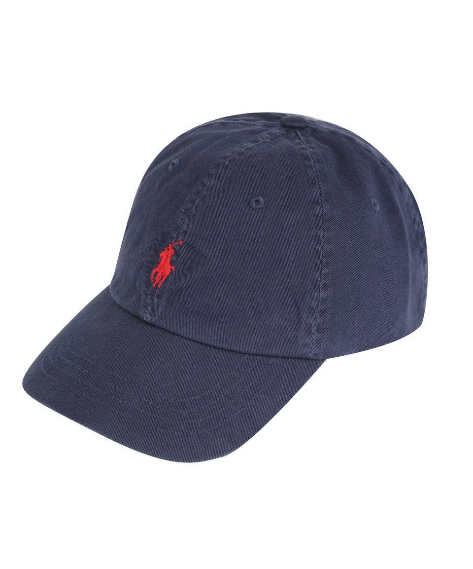 Purple Grey and Red Logo - Polo Ralph Lauren Navy and Red Logo Cap in Blue for Men