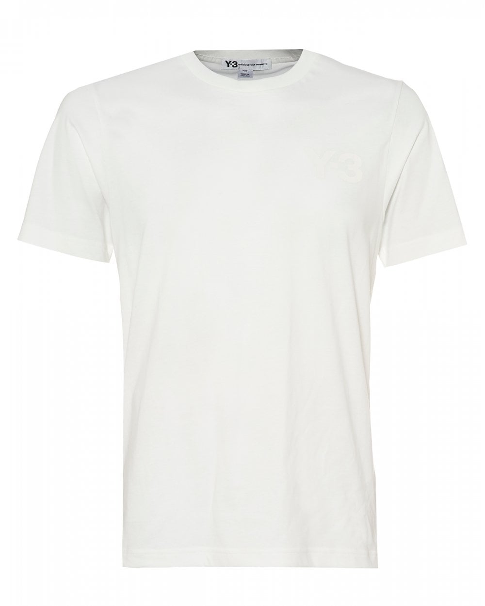 White Y Logo - Y 3 Mens Classic Logo T Shirt, White Slim Fit Tee