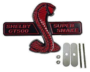 Red Shelby Logo - Black & Red Ford Mustang Shelby GT500 Super Snake Wing