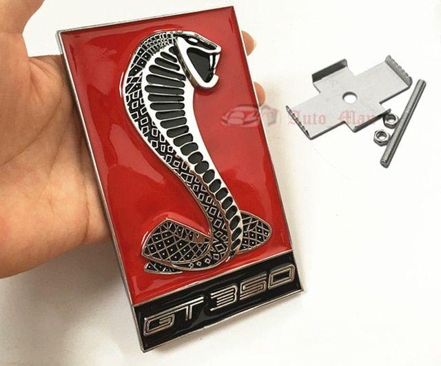 Red Shelby Logo - 3D Cobra Car Auto Front Hood Grille Emblem Sticker for Ford Mustang