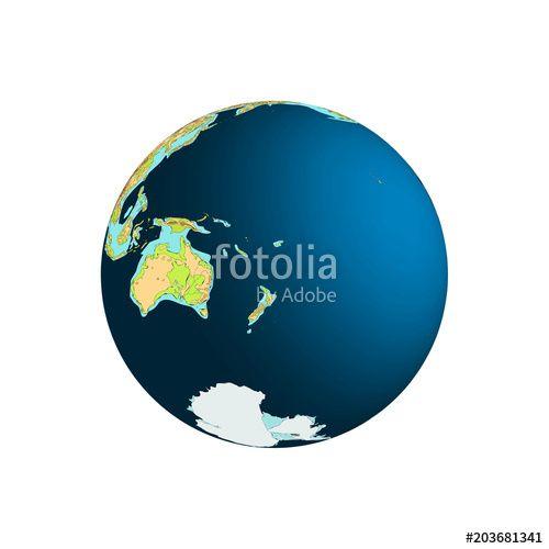 Pacific Globe Logo - World Globe. Planet Earth. Australia and Pacific. Vector