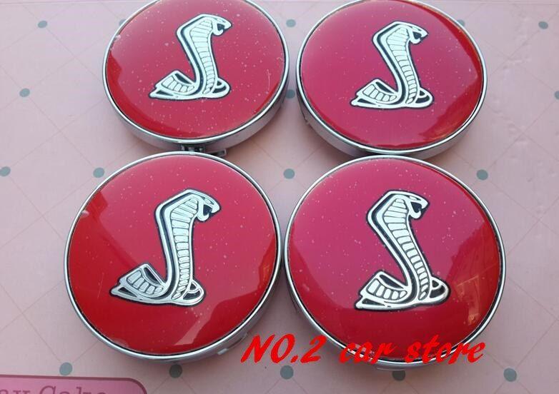 Red Shelby Logo - 20pcs Free shipping 60mm Black/Red Mustang Cobra Shelby logo wheel ...