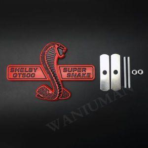 Red Shelby Logo - NEW RED Cobra Snake GT500 GRILL BADGE Shelby Metal Front Emblem ...