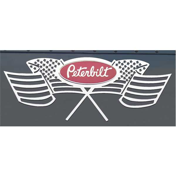 Peterbilt Truck Logo - Peterbilt Exterior: Peterbilt Old Glory Logo Trim | Iowa80.com
