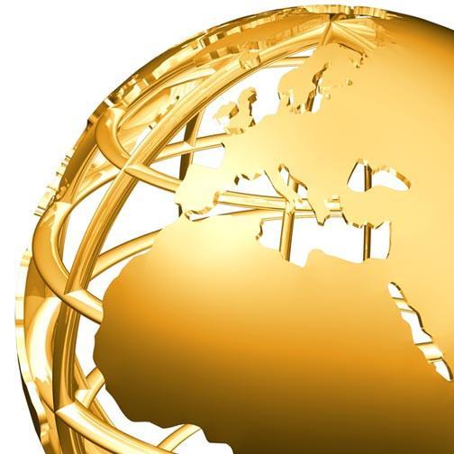 Gold World Globe Logo