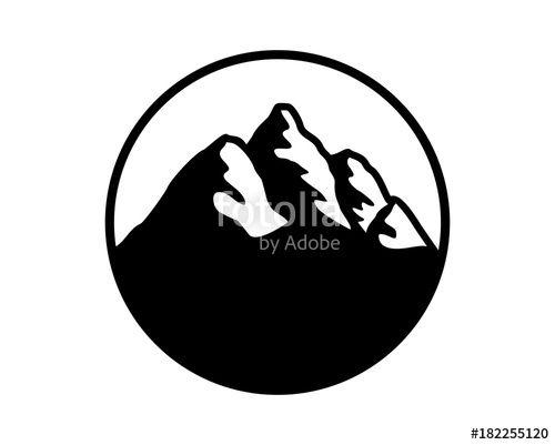 Mountain in Circle Brand Logo - Black Circle Mountain Illustration Logo Silhouette