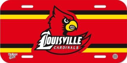 U of L Mascot Logo - Louisville Cardinals Mascot Logo U of L Plastic License Plate Tag