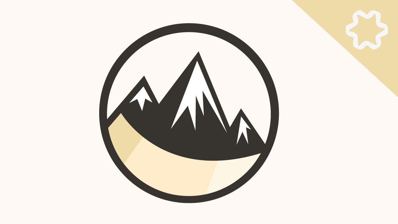 Mountain in Circle Brand Logo - Mountain Logo Design Tutorial / How to design Mountain Climbers ...