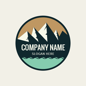 Black Mountain in Circle Logo - Free Mountain Logo Designs | DesignEvo Logo Maker