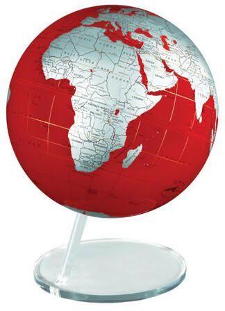Red Hands-On Globe Logo - Red Ocean World Globe with Disk Base by Artline The 12-inch diameter ...