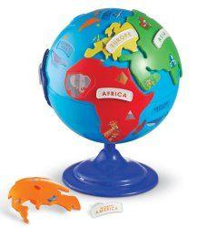 Red Hands-On Globe Logo - MNS - Continents: Hands-On Puzzle Globe of the World