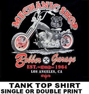Old School Mechanic Shop Logo - OLD SCHOOL BOBBER GARAGE MECHANIC SHOP RT 66 MOTORCYCLE BIKER TANK ...