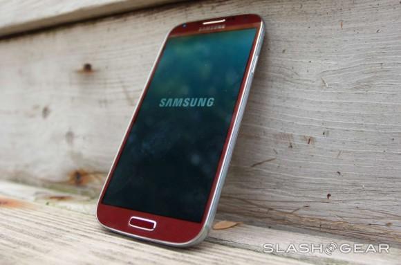 Red Hands-On Globe Logo - AT&T Galaxy S 4 in Aurora Red Hands-on: red in casing, red in lights ...