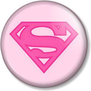 Pink Button Logo - Superwoman Logo Pink 1 Pin Button Badge Feminist Supergirl
