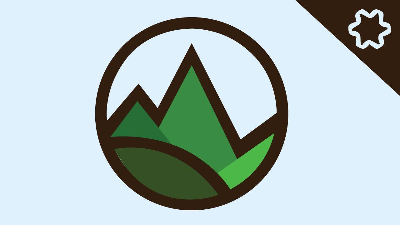 Circle Mountain Logo - Logo Design illustrator - Adobe illustrator Tutorial / Circle ...