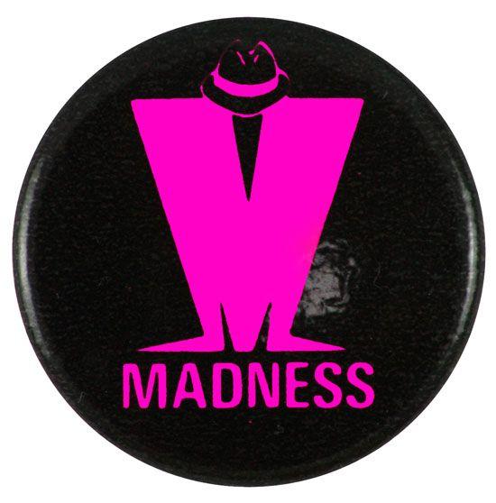 Pink Button Logo - Madness - Pink M Logo Button Badge
