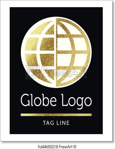 Gold Globe Logo - Free art print of Globe-logo. Globe logo in gold | FreeArt | fa44655218