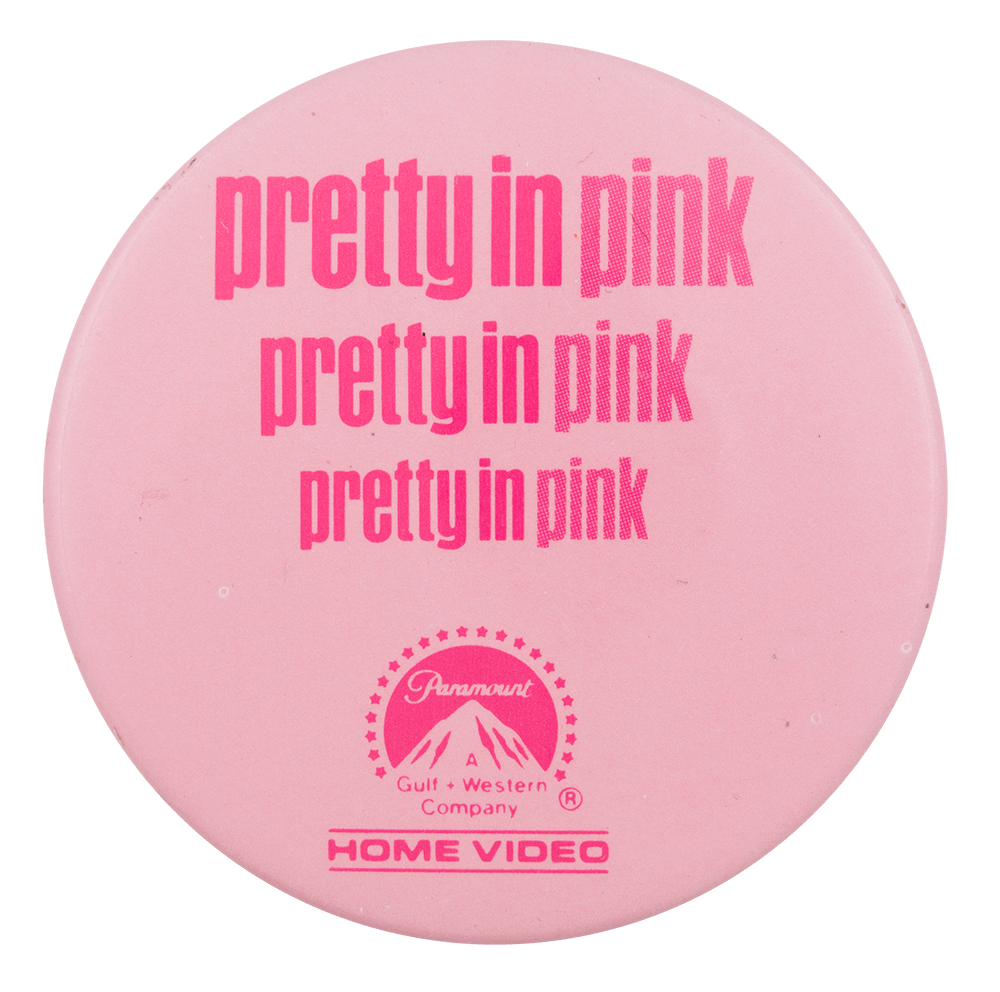 Pink Button Logo - Pretty in Pink. Busy Beaver Button Museum