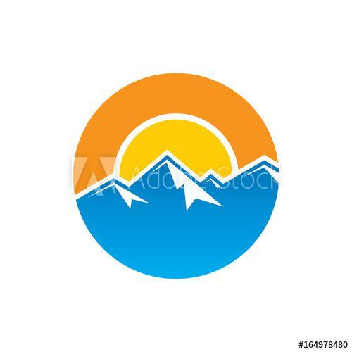Circle Mountain Logo - Circle mountain hiking logo vector image - Buy this stock vector and ...