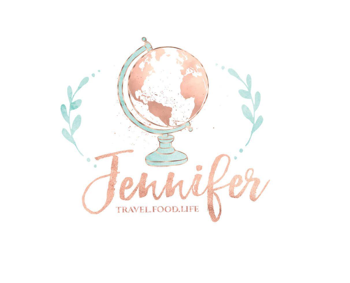Full Globe Logo - mint watercolor globe logo design travel blog logo rose gold | Etsy