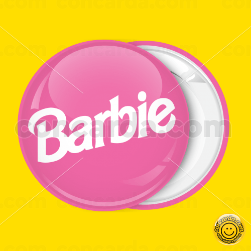 Pink Button Logo - Κονκάρδα Barbie logo ροζ