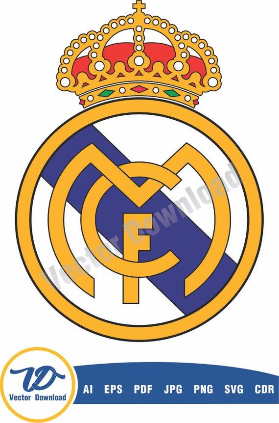 Real Madrid Logo - Real Madrid logo vector download | Etsy