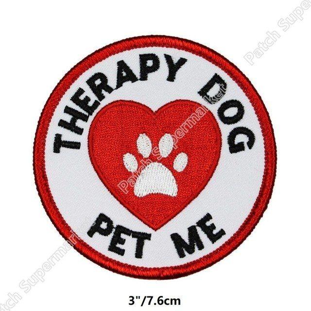 Therapy Dog Logo - Therapy Dog Pet Me Badge Patch Counseling Support Medical Assistance ...