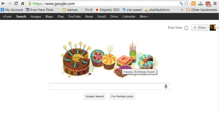 Happy Google Logo - Birthday Google Logo for Evan from Google Doodle