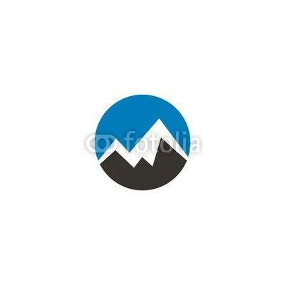 Circle Mountain Logo - round circle mountain icon logo. Buy Photo