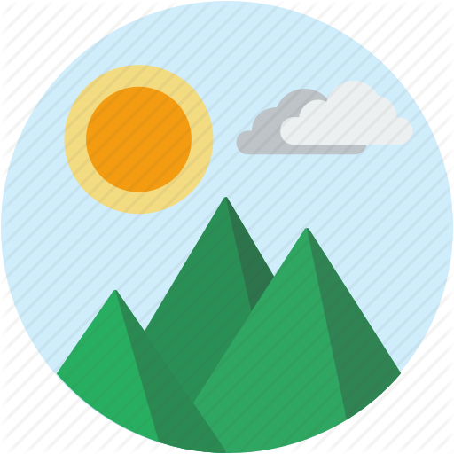 Circle Mountain Logo - Circle, landscape, mountain, scenery, sun icon