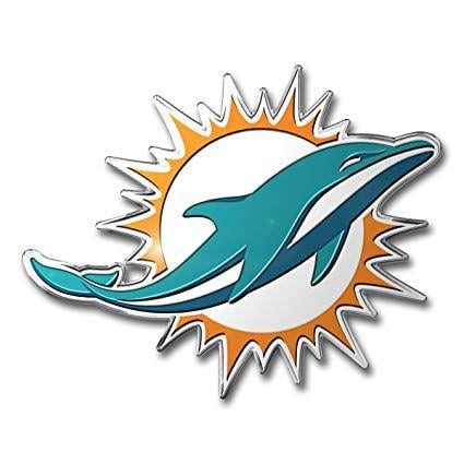 Miami Dolphins Logo - Amazon.com : NFL Miami Dolphins Die Cut Color Automobile Emblem