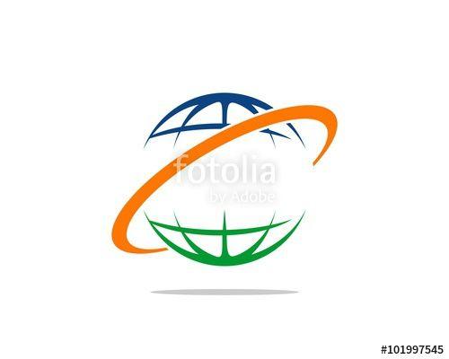 Colorful Globe Logo - Ring Orbit Globe Logo