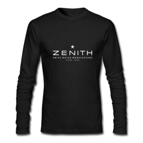 Zenith Watch Logo - New Zenith Watch Logo Swiss Watches Long Sleeve Black T Shirt XS 2XL