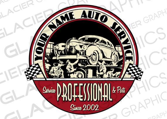 Custom Auto Shop Logo - Custom Vintage Auto Shop Logo Custom Auto Body Logo Custom | Etsy