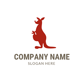 In Shape of Red Kangaroo Logo - Free Kangaroo Logo Designs | DesignEvo Logo Maker