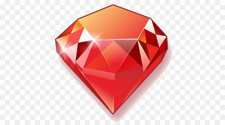 Red White Triangles with Diamond Logo - Red Gemstone Diamond Logo png download
