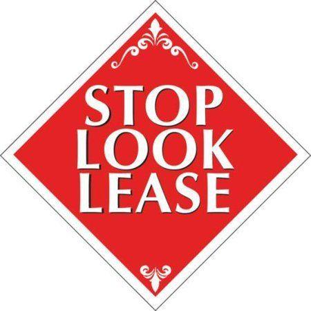 Red White Triangles with Diamond Logo - Coroplast Stop! Look! Lease! Diamond Amenity Sign, Red/White, 24 x ...