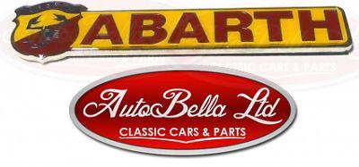 Vintage Abarth Logo - CLASSIC VINTAGE FIAT Abarth Side Logo Emblem Lacquered Metal Badge ...