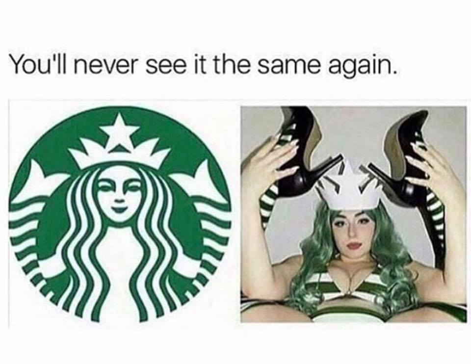 Fun Starbucks Logo - Youll never see the starbucks logo again meme