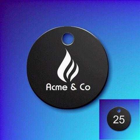 Dark Blue and Black Logo - Numbered Aluminium Tags With Your Logo - Dark Blue Disc [Num-alu ...