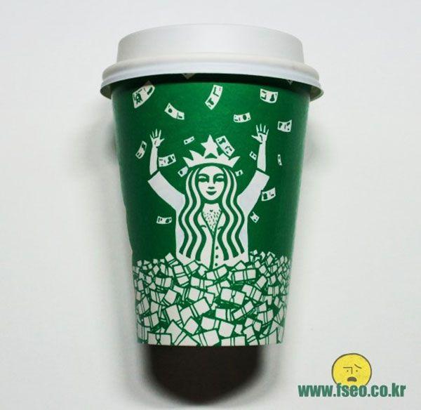 Fun Starbucks Logo - 30+ Creative Yet Funny Illustrations made with Starbucks Logo by Soo ...