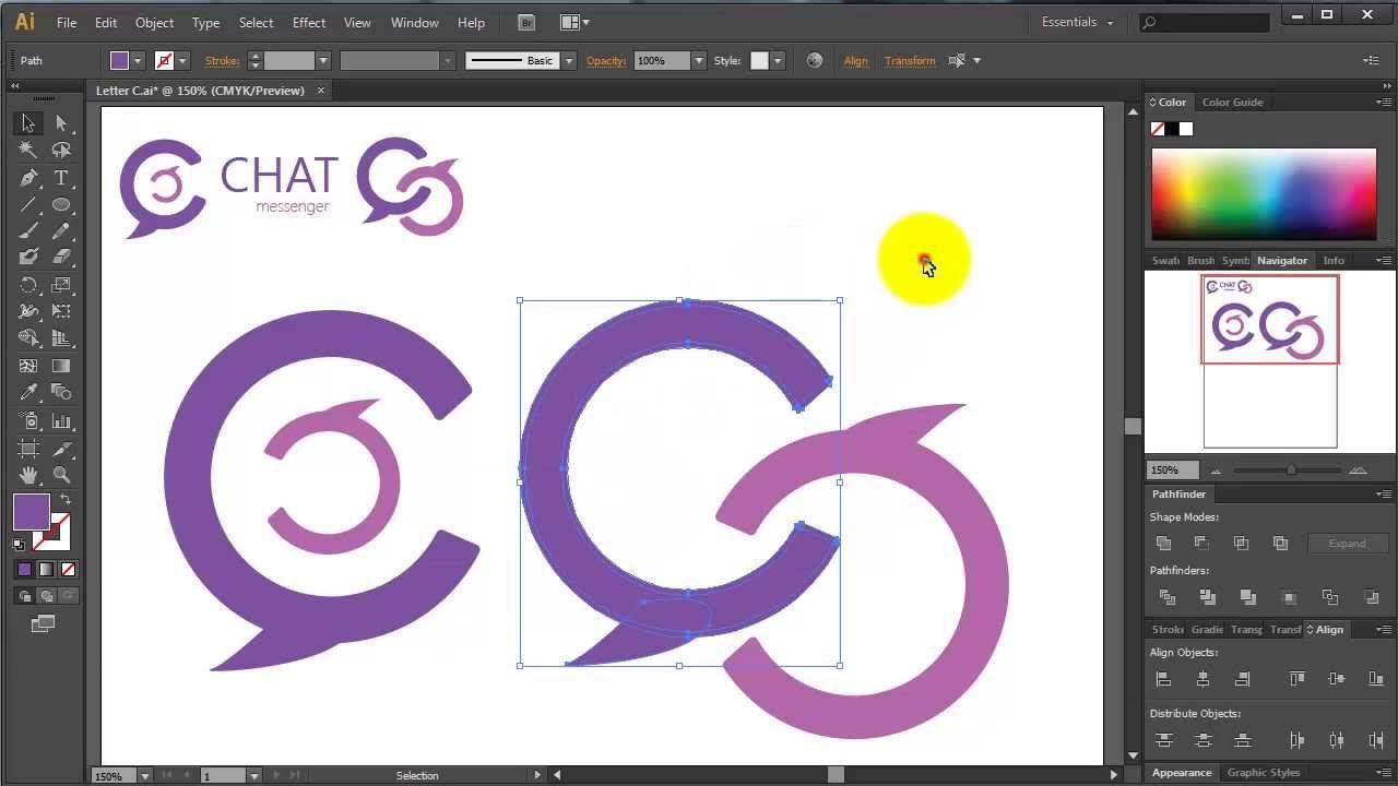 Four Letter Logo - Letter C Logo Design Illustrator Tutorial