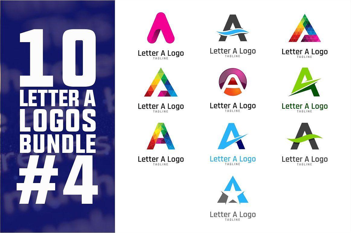 Four Letter Logo - 10 Initial Letter A Logo Bundle #4 ~ Logo Templates ~ Creative Market