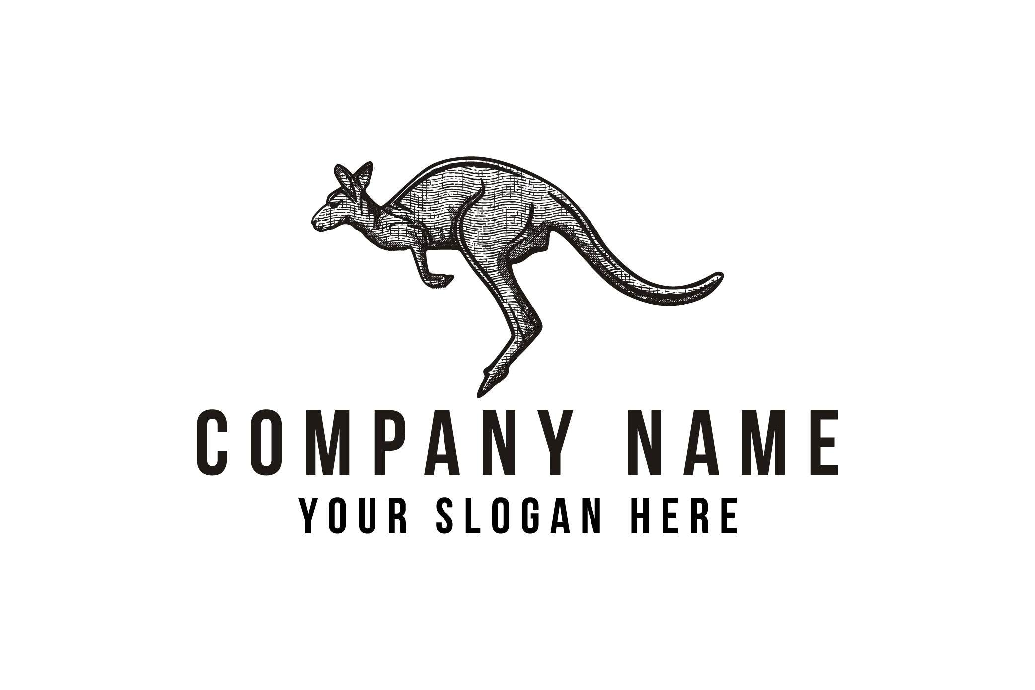 Black and White Kangaroo Logo - kangaroo logo hand drawn