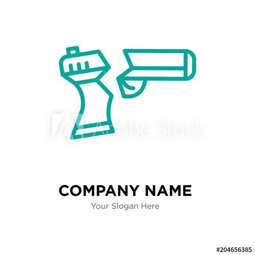 Gun Company Logo - broken gun company logo design template, colorful vector icon for ...
