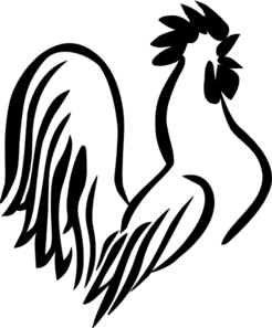 Black and White Rooster Logo - Rooster Torso Black & White Clip Art clip art